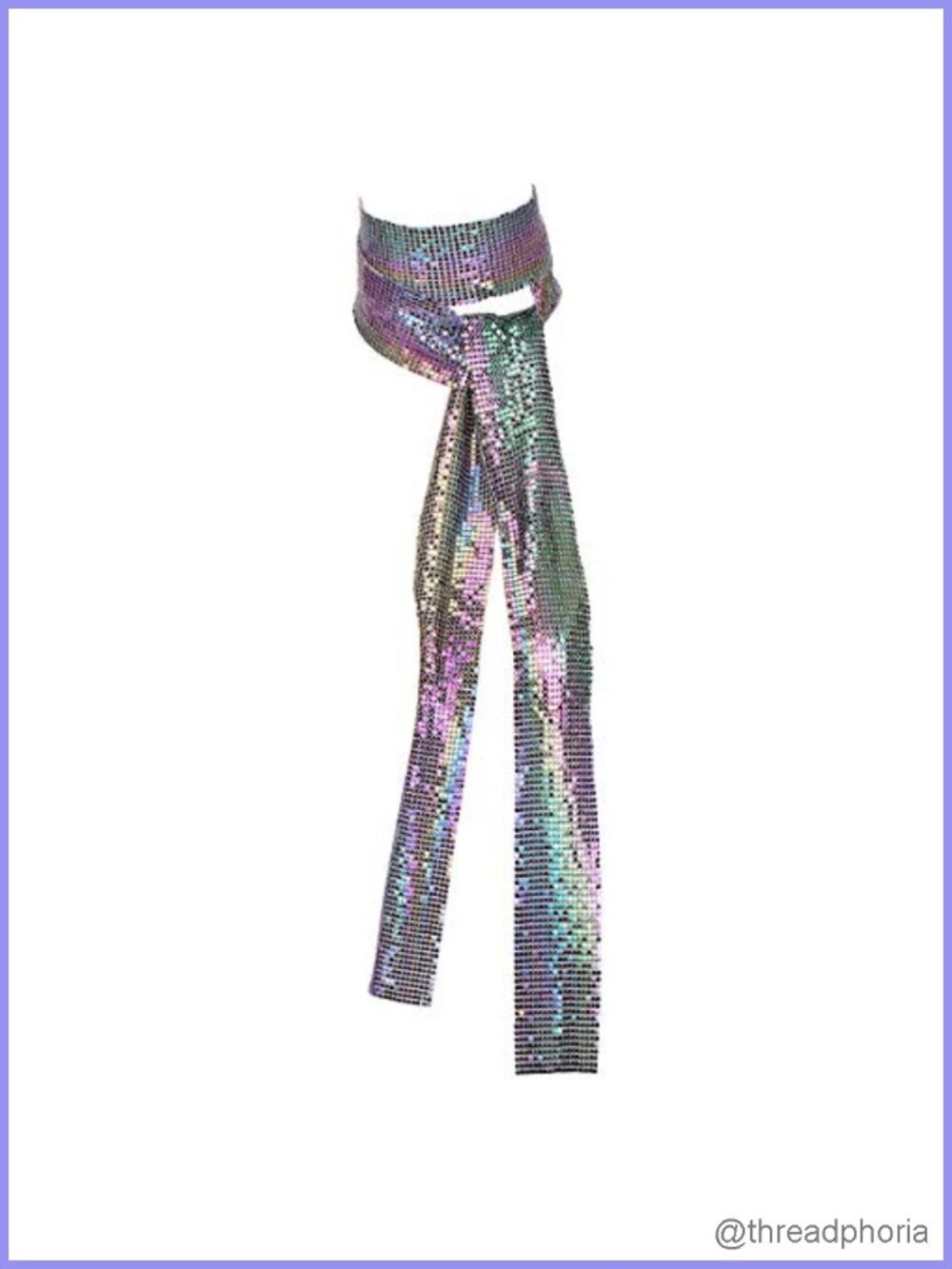 Women Sequin Neck Tie Scarf Party Club Evening Sparkly Skinny Tie Shawls